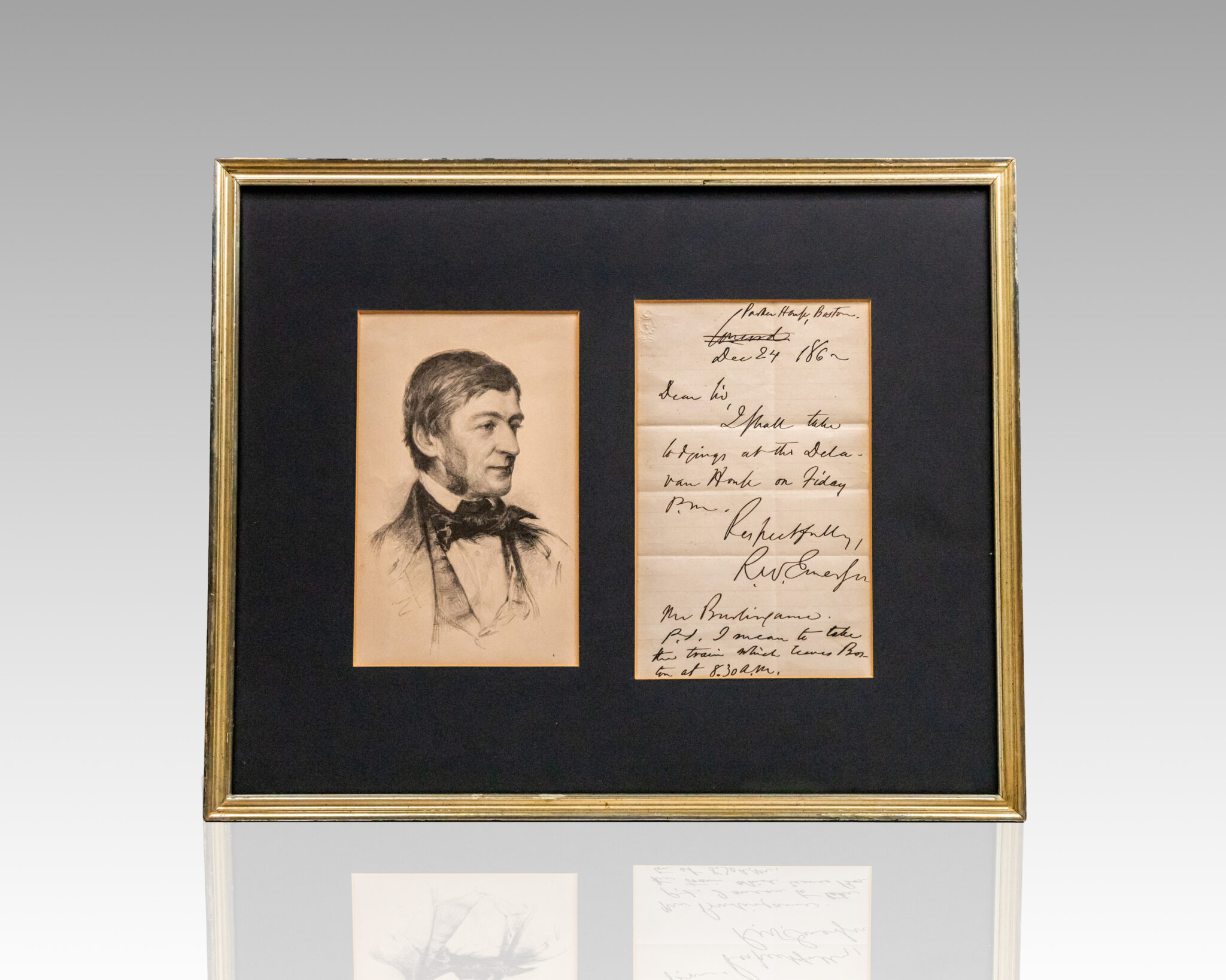 Ralph Waldo Emerson Autograph Letter Signed.