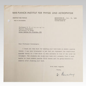 Werner Karl Heisenberg Typed Letter Signed.
