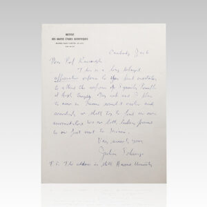 Julian Schwinger Autograph Letter Signed.