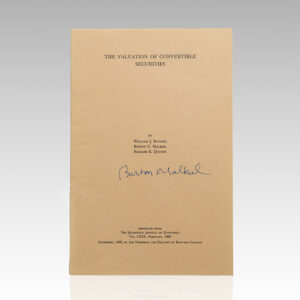 The Quarterly Journal of Economics: The Valuation of Convertible Securities.