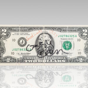 Ozzy Osbourne Signed Two Dollar Bill.