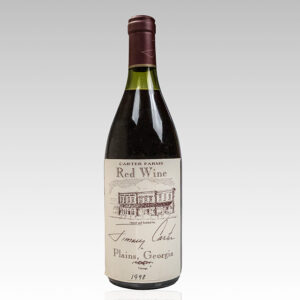 Carter Farms Red Wine: Vinted and Bottled by Jimmy Carter in Plains, Georgia 1998.