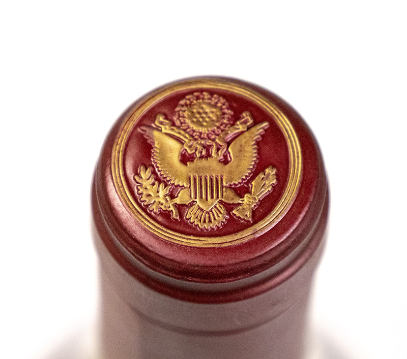 Carter Farms Red Wine: Vinted and Bottled by Jimmy Carter in Plains, Georgia 1998.