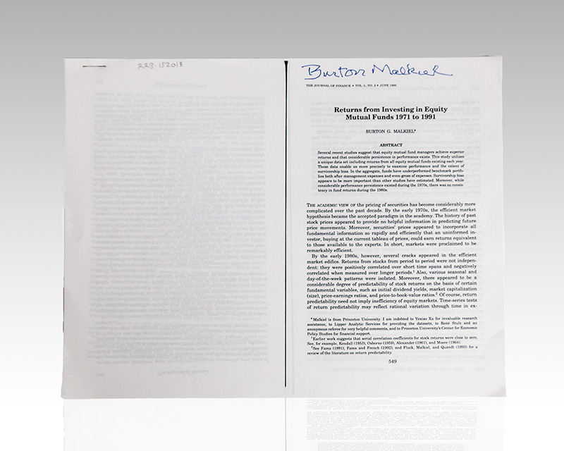 The Journal of Finance: Returns from Investing in Equity Mutual Funds 1971 to 1991.
