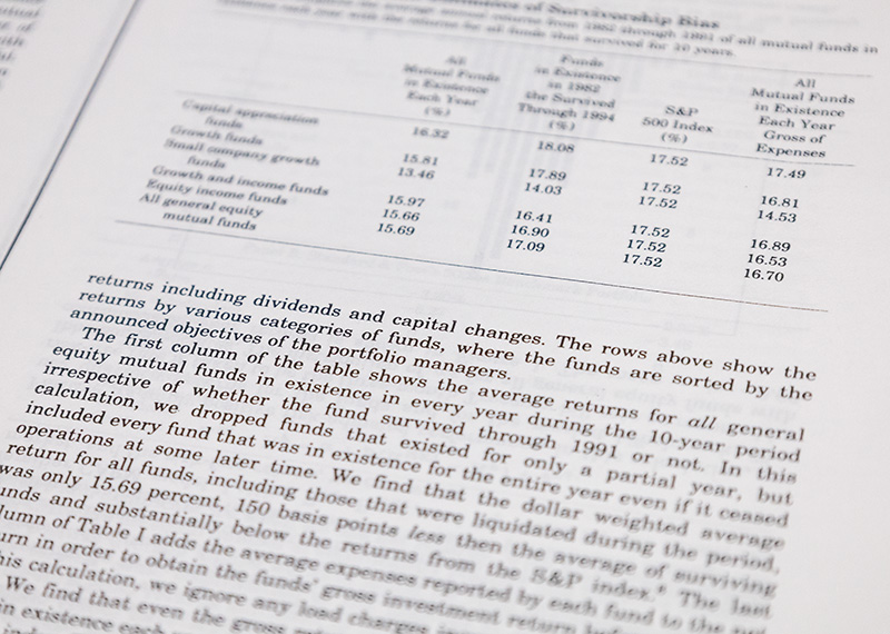 The Journal of Finance: Returns from Investing in Equity Mutual Funds 1971 to 1991.