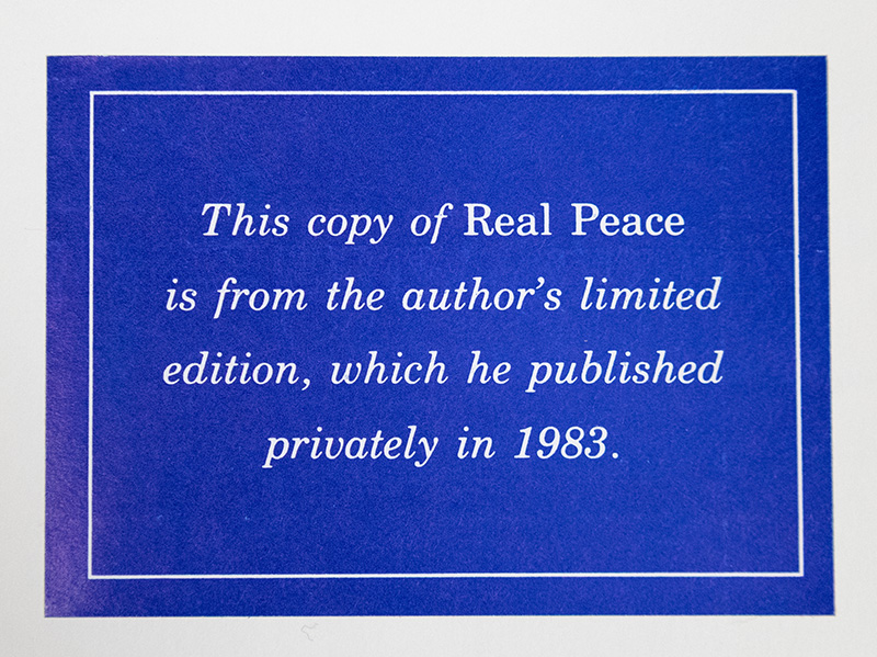 Real Peace: A Strategy for the West.