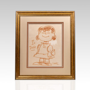 Charles Schulz Signed Lucy Drawing.
