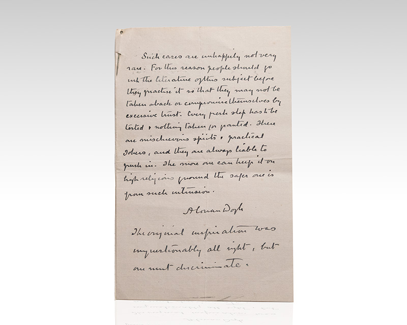 Arthur Conan Doyle Autograph Note Signed.