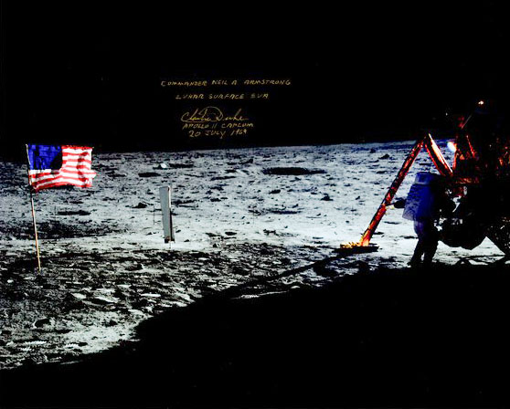 Charlie Duke Signed Photograph of Neil Armstrong on the Moon. - Image 5