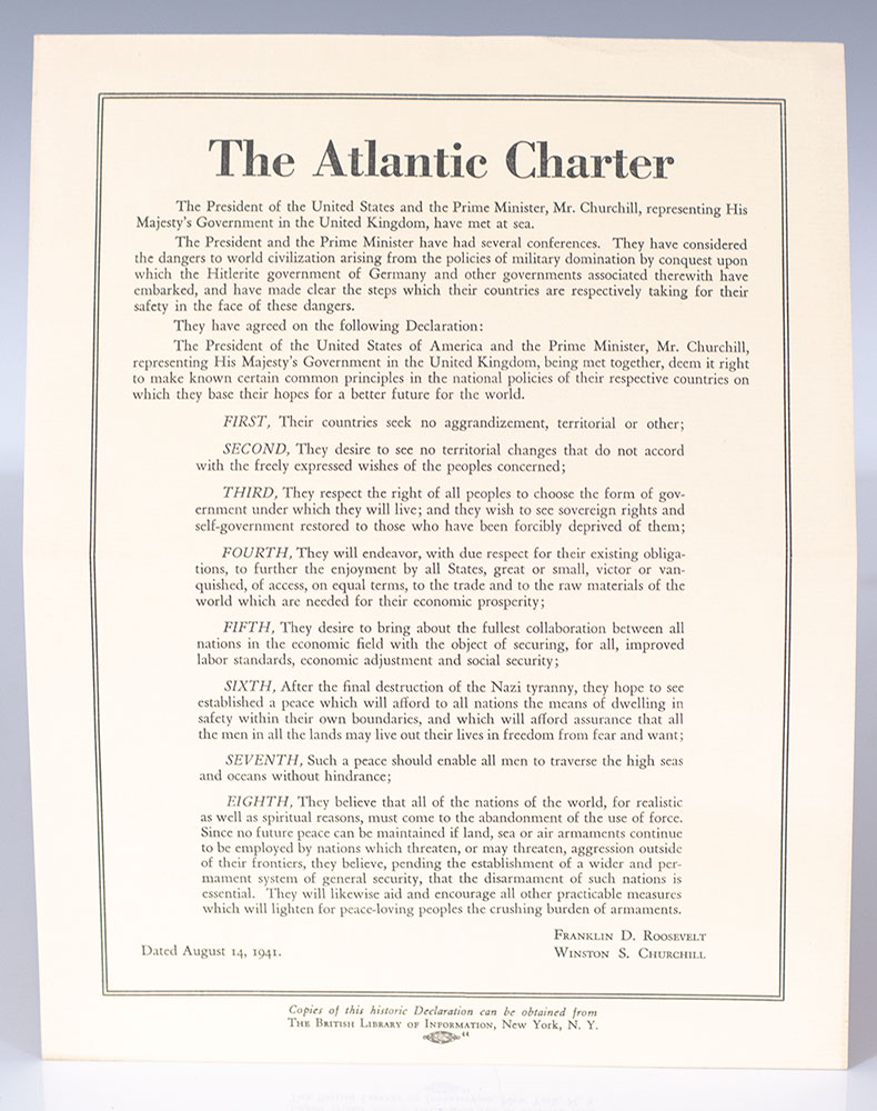 The Atlantic Charter Broadside.